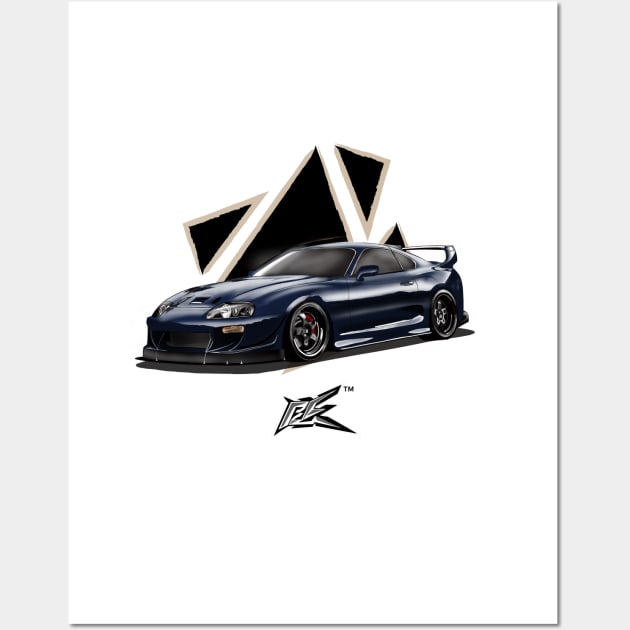 toyota supra a80 deep blue Wall Art by naquash